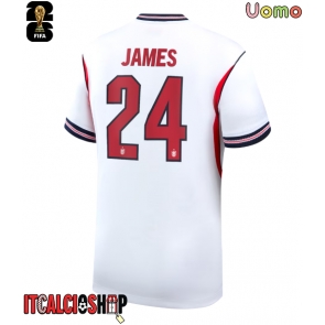Inghilterra Reece James #24 Prima Maglia Mondiali 2026 Manica Corta